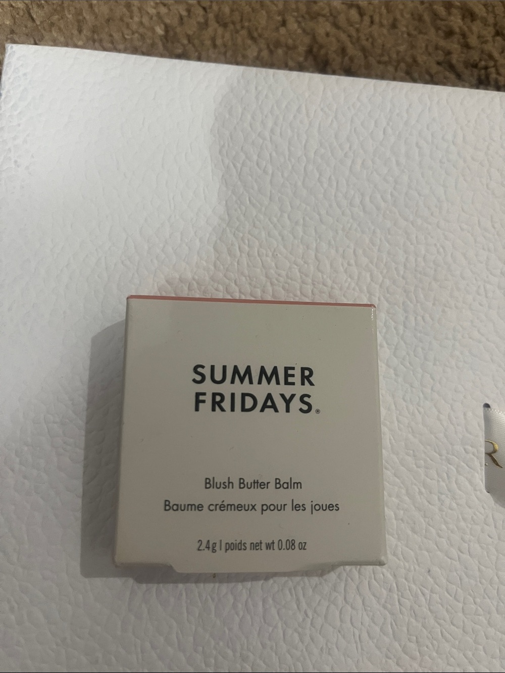 Summer Fridays Blush Butter Balm - Cream Box with Pink Edge